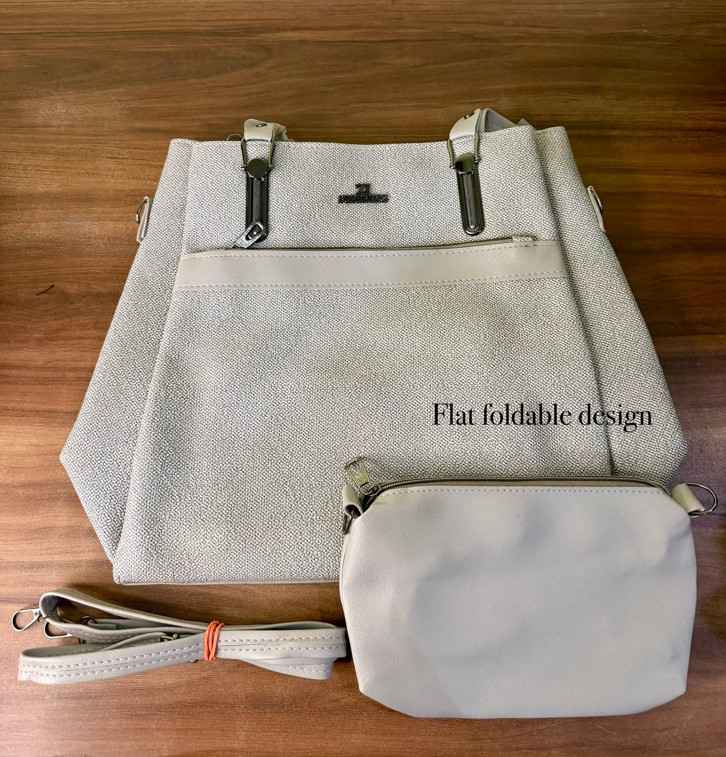 Grey soft tote bag