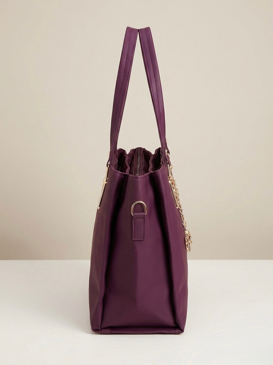 Magenta soft tote bag