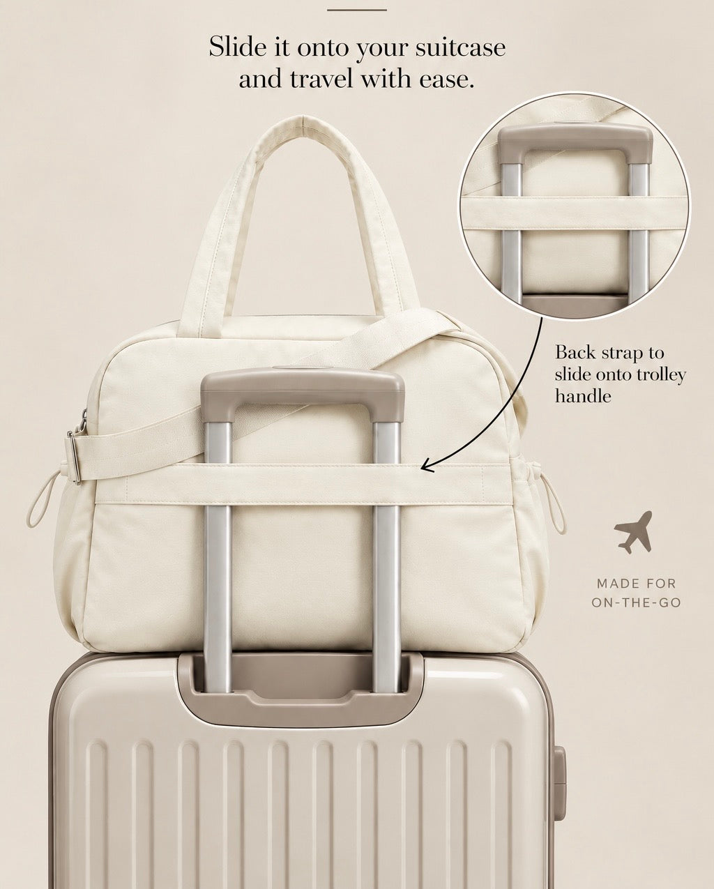 Ivory tote plus duffle bag