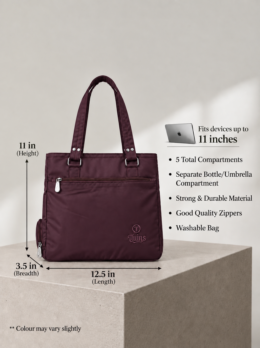 Burgundy cloth bag