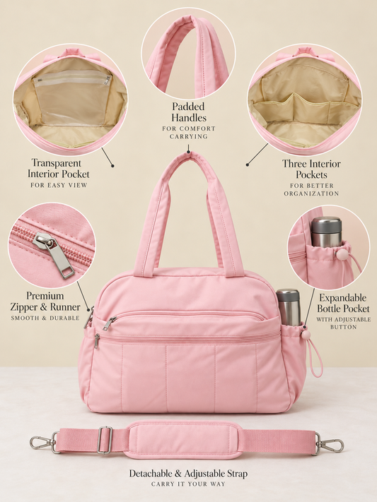 Pink tote plus duffle bag