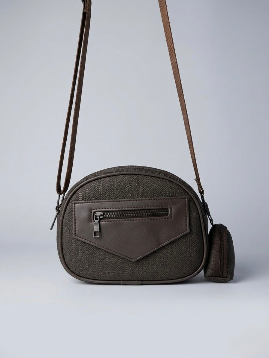 Grey cross body bag