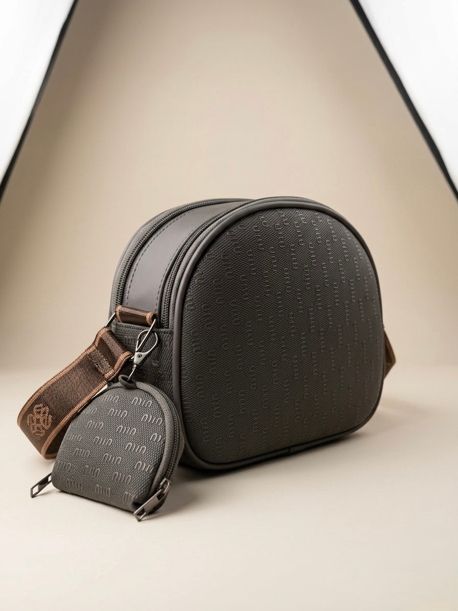 Grey cross body bag