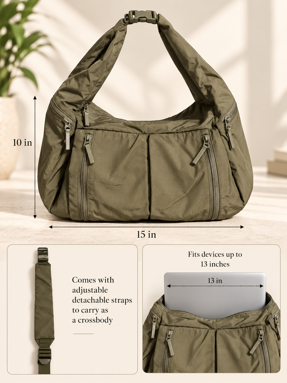The Mila Hobo Bag(Khaki)