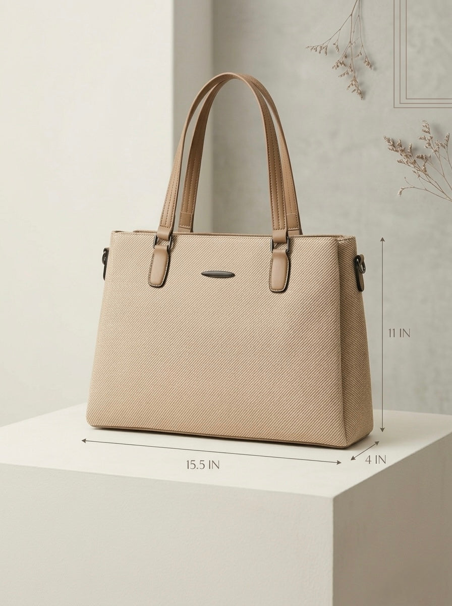 Beige soft tote bag