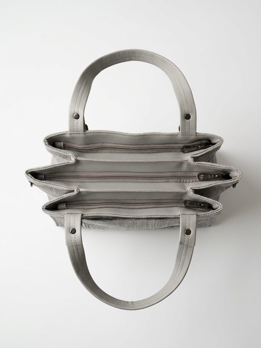 Grey soft tote bag