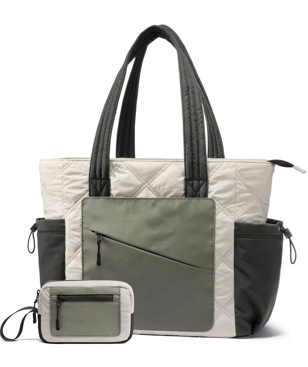 Black and Brown Puffer Tote