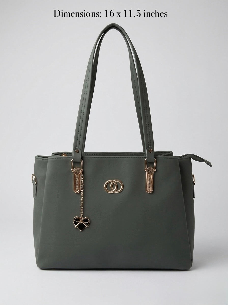 Green soft tote bag