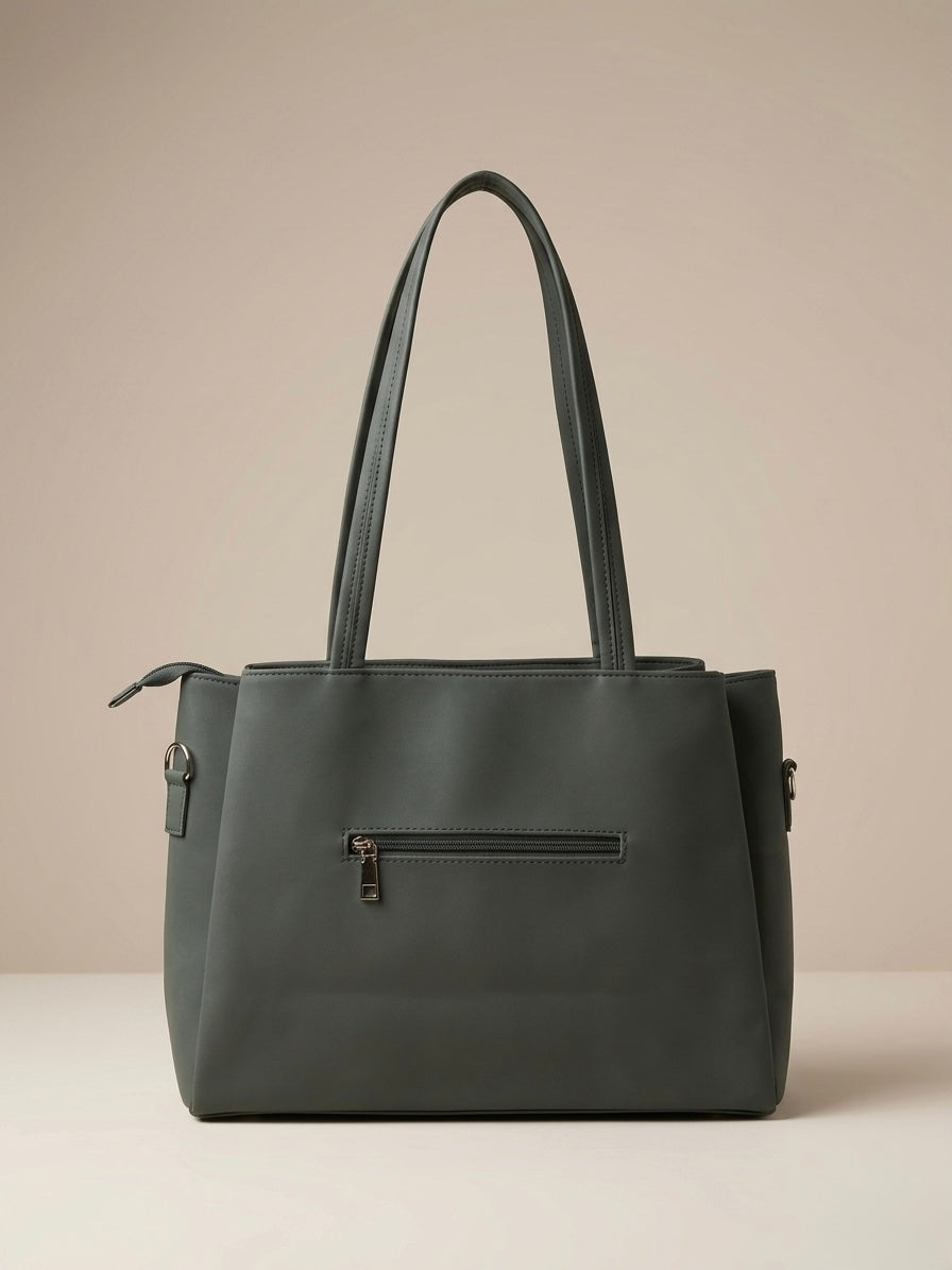 Green soft tote bag