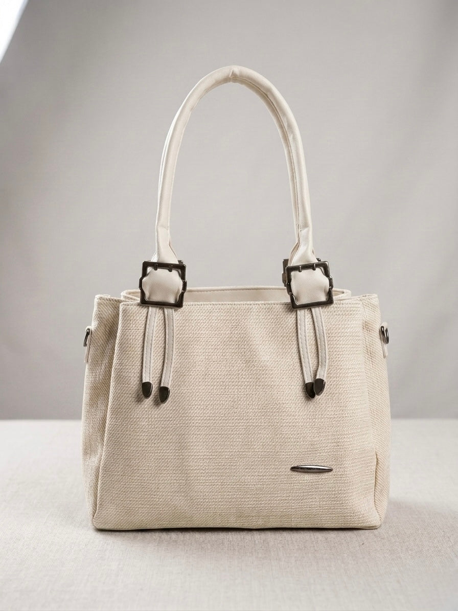 Light beige soft tote bag