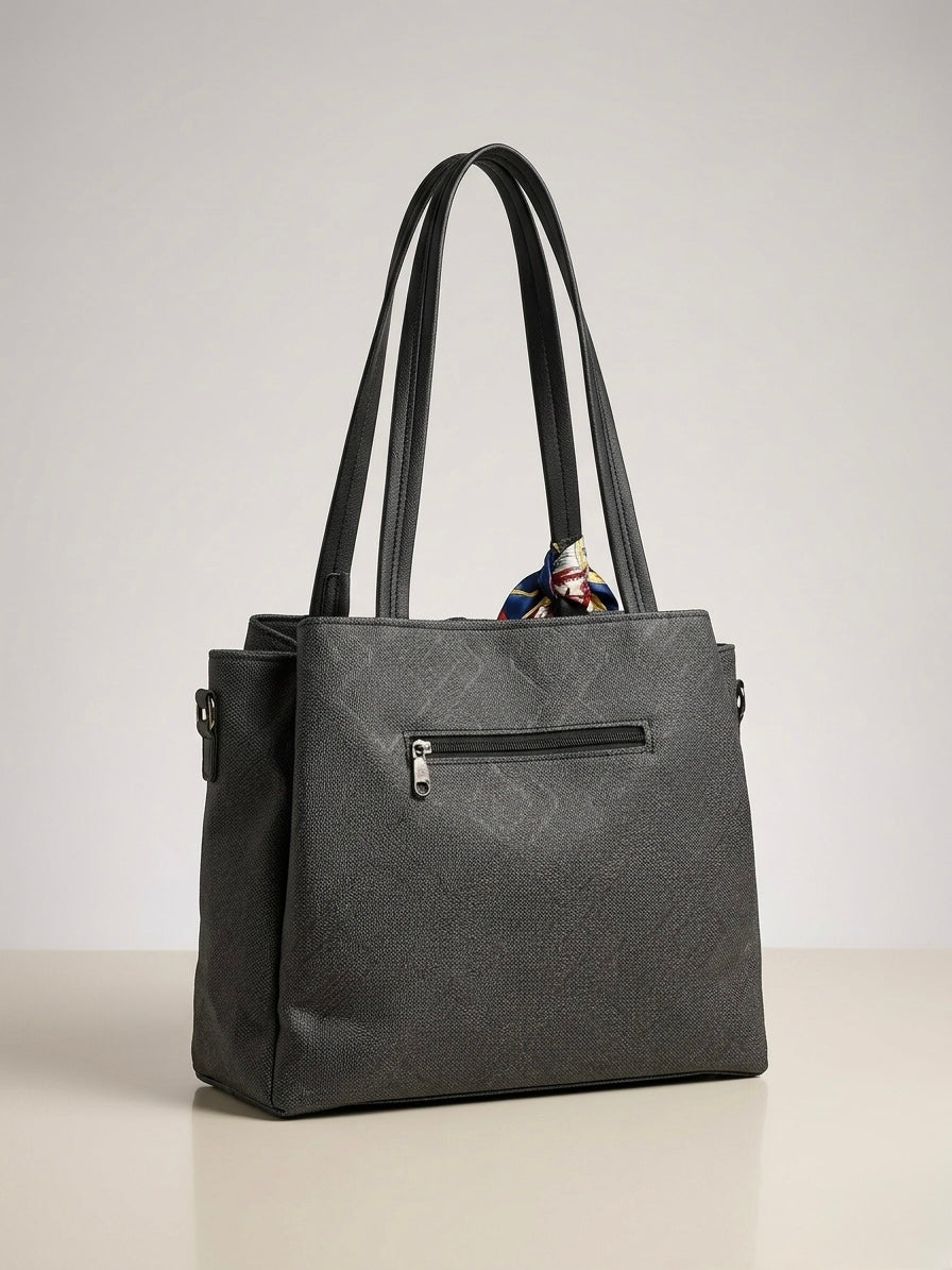 Blackish soft tote bag