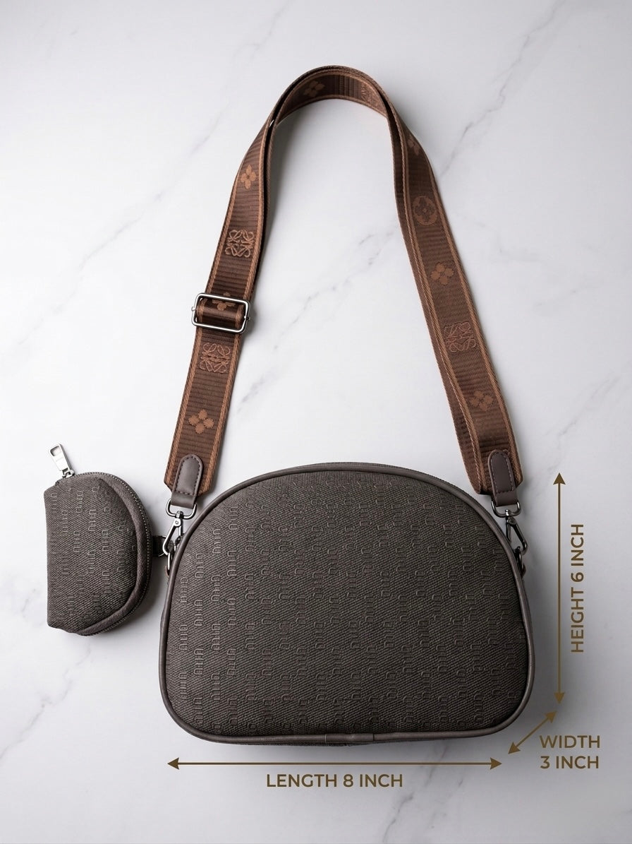 Grey cross body bag