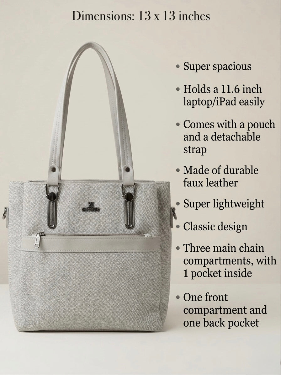 Grey soft tote bag