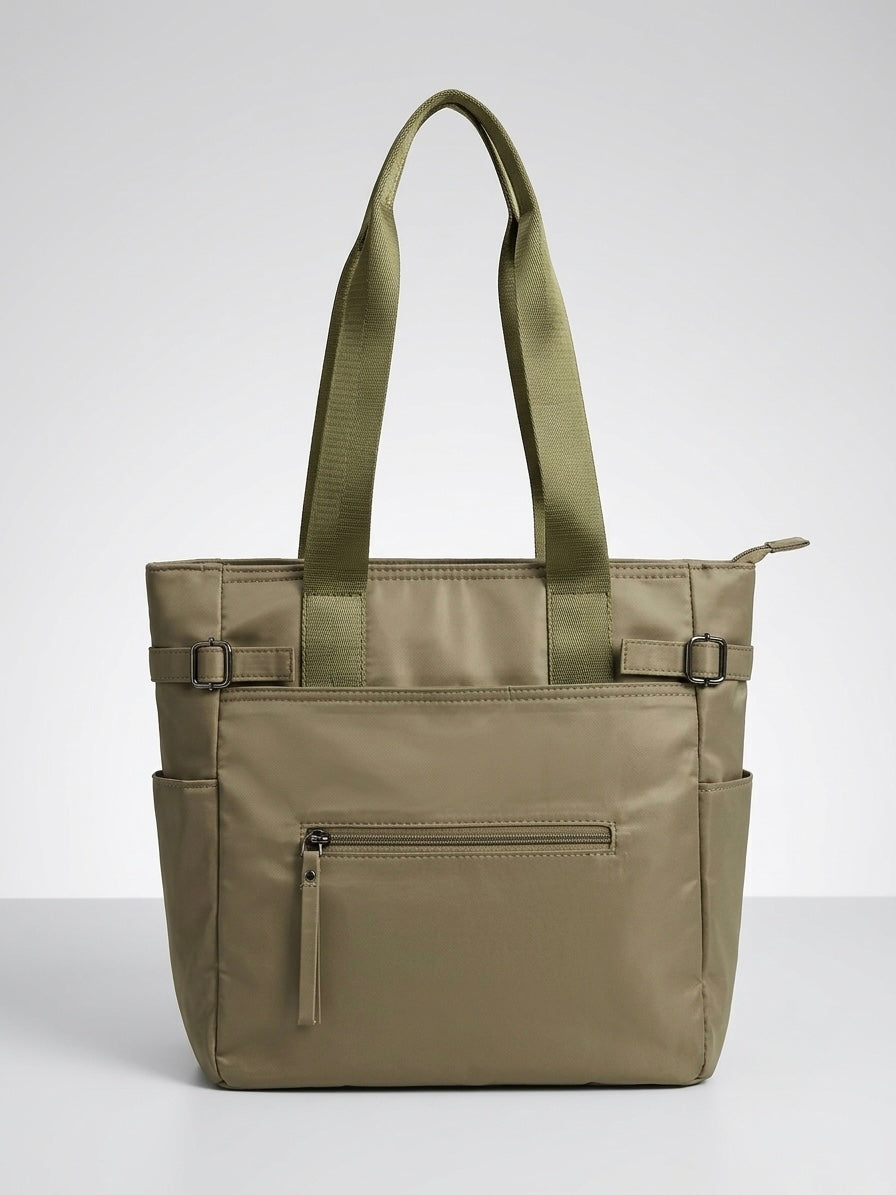 Khakhi green tote