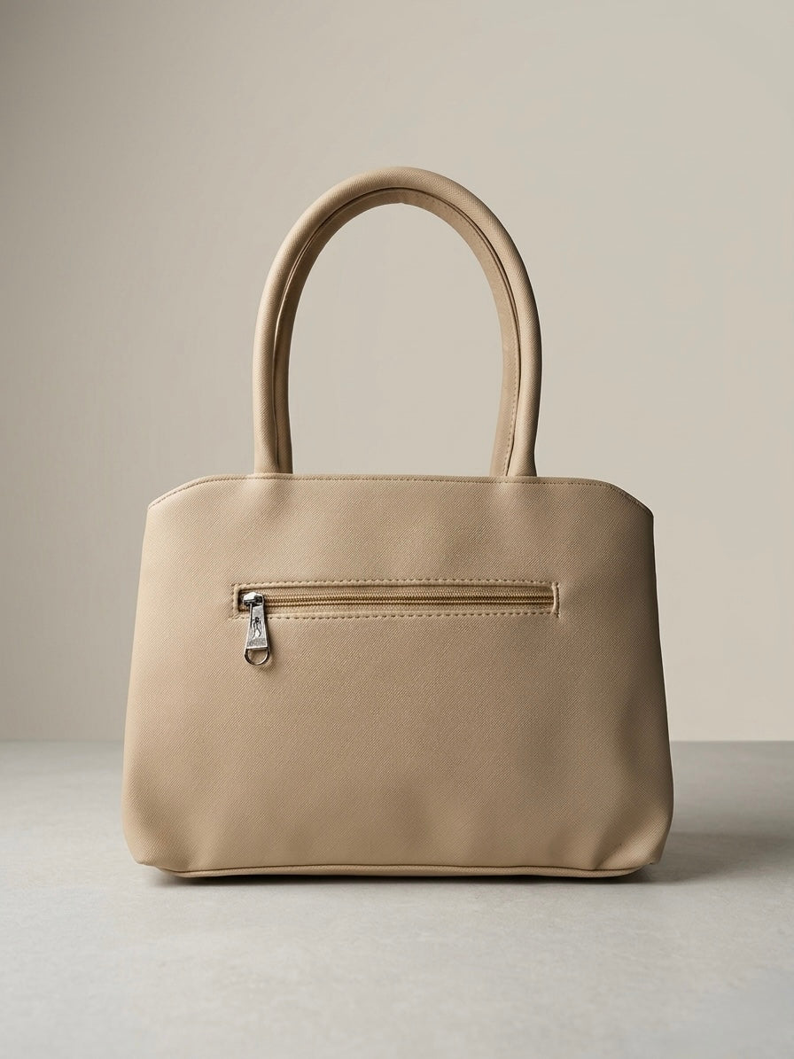 Beige satchel bag