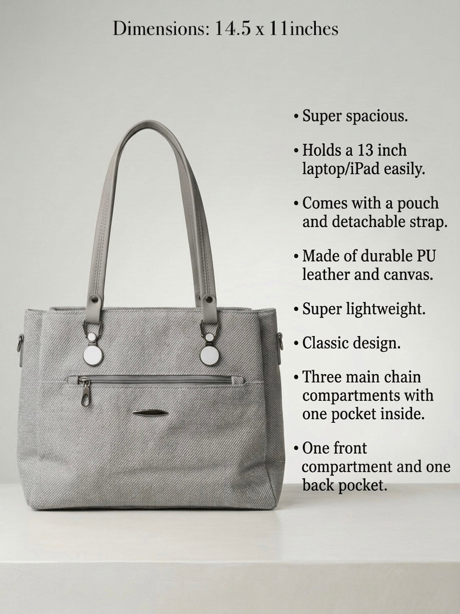 Grey soft tote bag