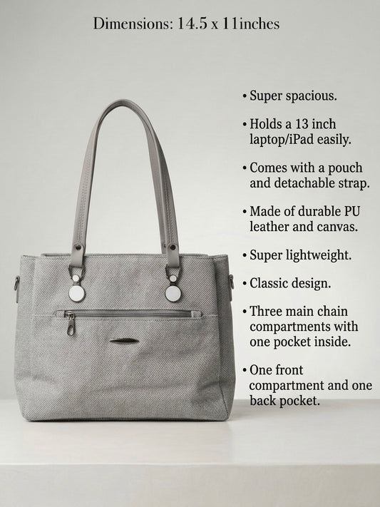 Grey soft tote bag