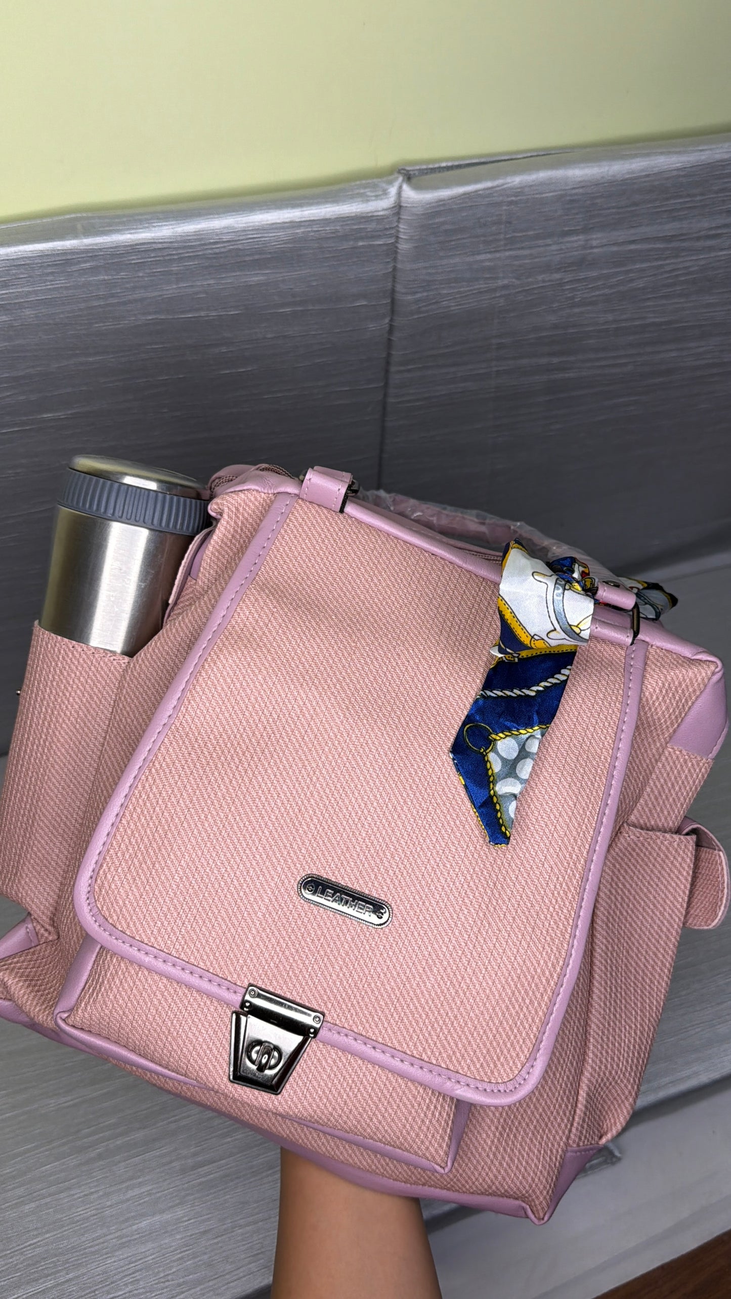 Pink tote + Backpack Bag