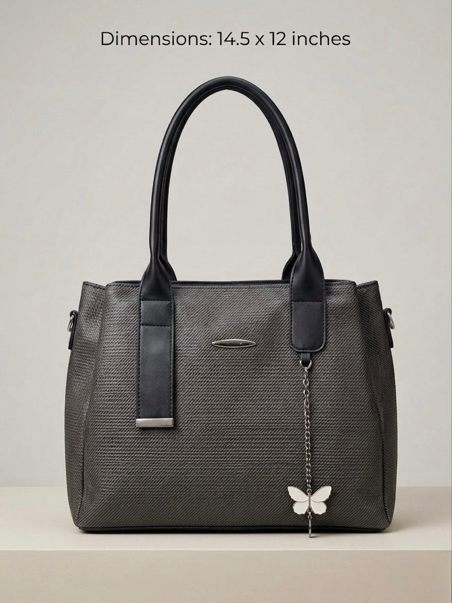 Greyish Black soft tote bag