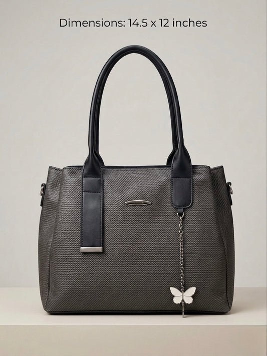 Greyish Black soft tote bag