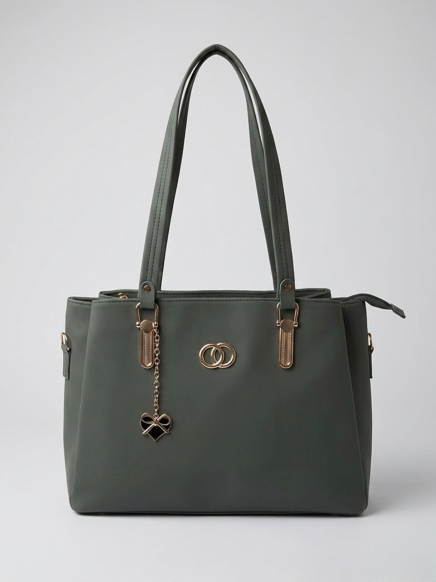 Green soft tote bag