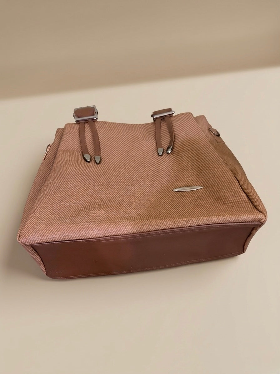 Brown soft tote bag