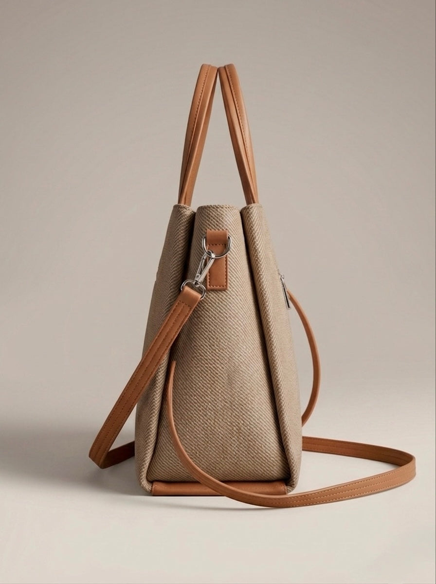 Dark Beige soft tote bag