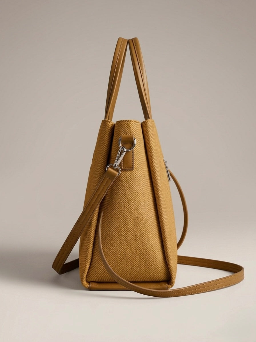 Brown soft tote bag