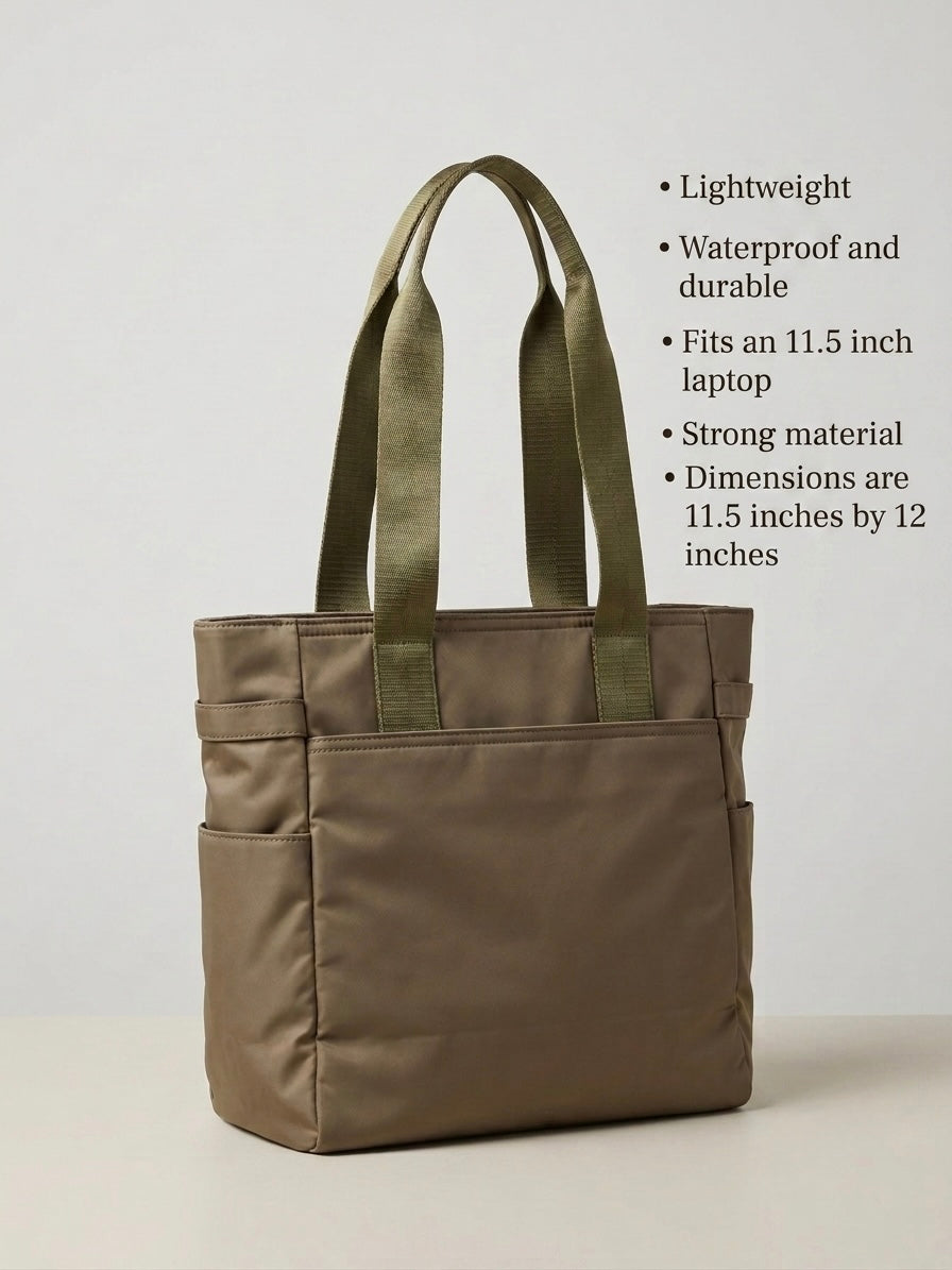Khakhi green tote