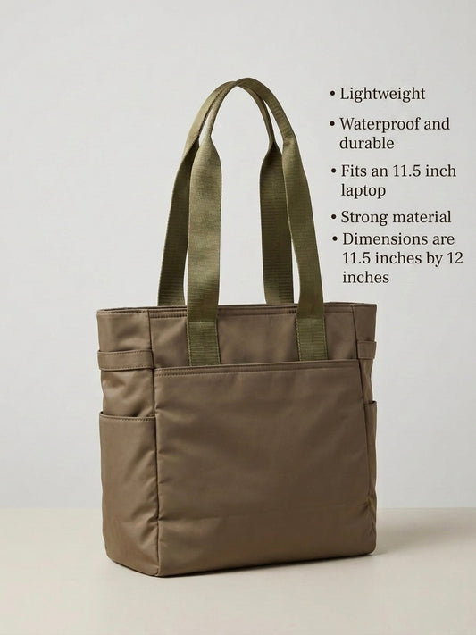 Khakhi green tote