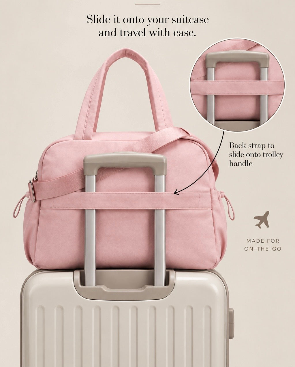 Pink tote plus duffle bag