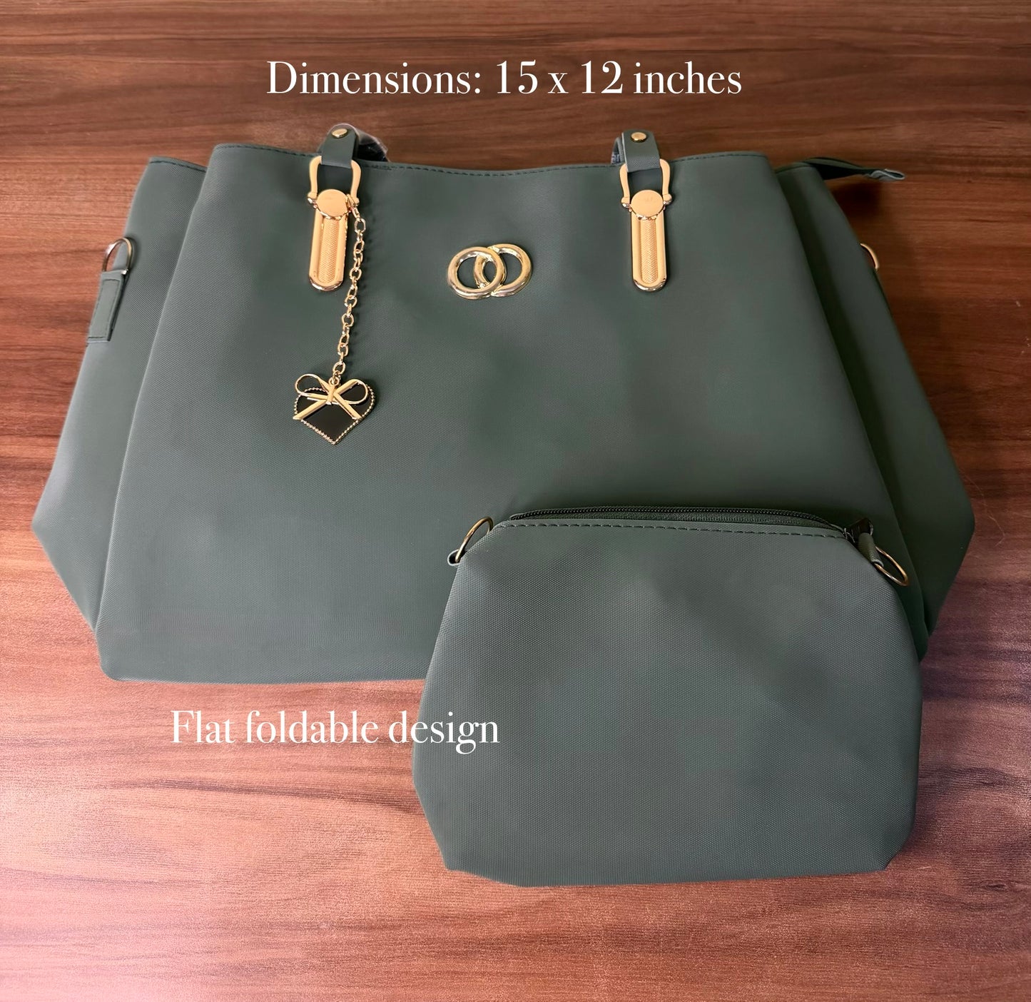 Green soft tote bag