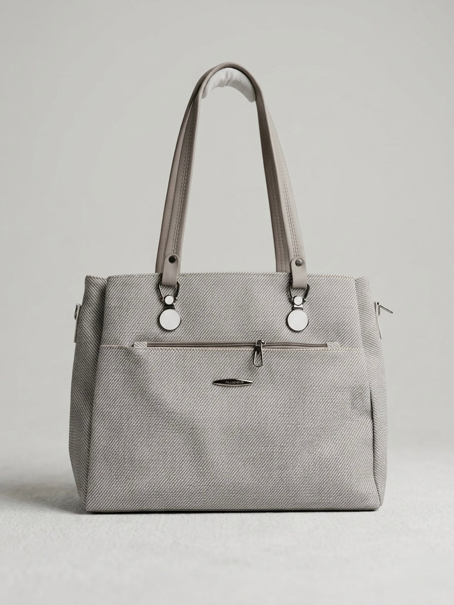 Grey soft tote bag