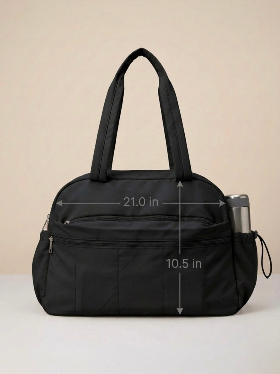 Black tote plus duffle bag