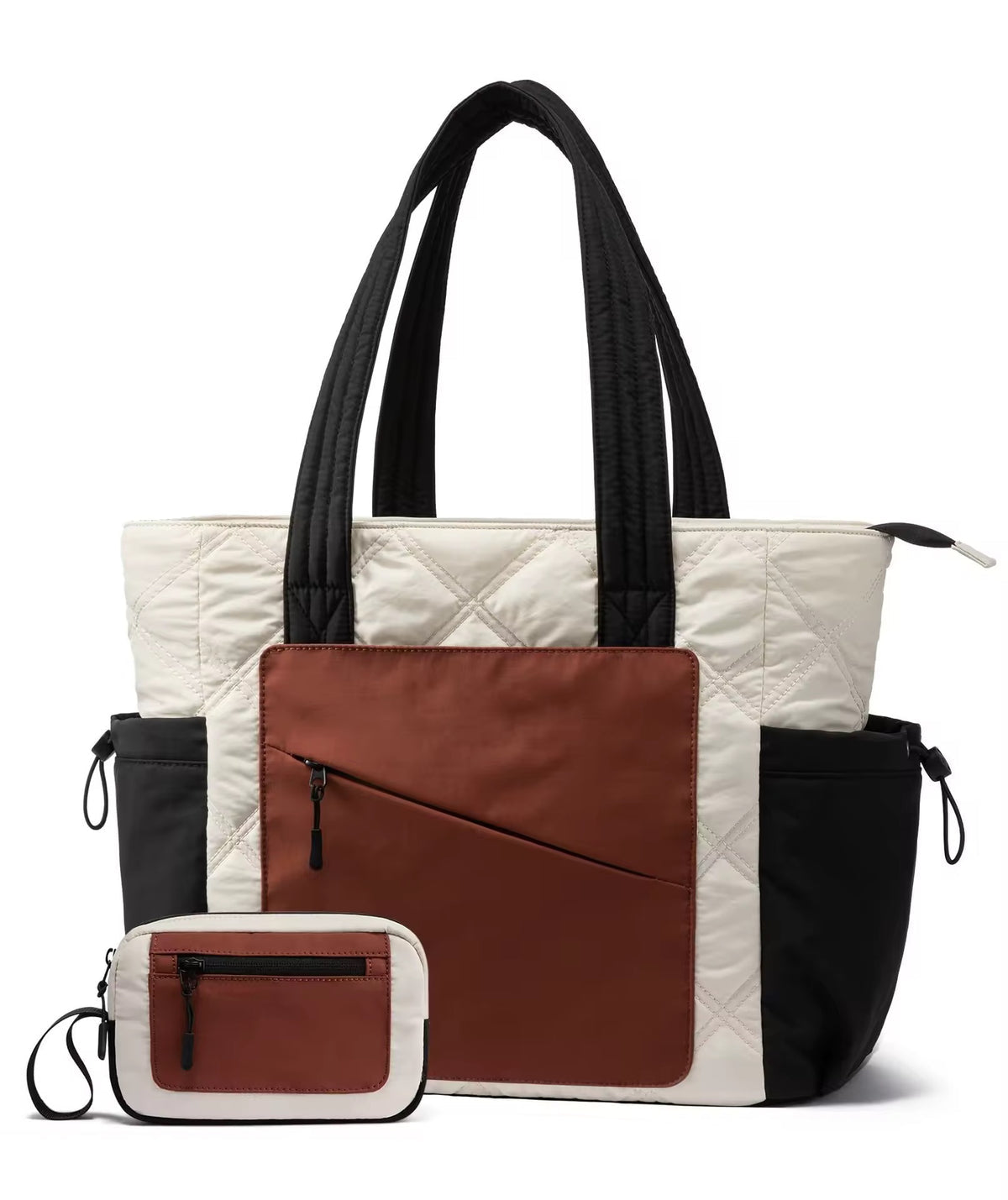 Black and Brown Puffer Tote