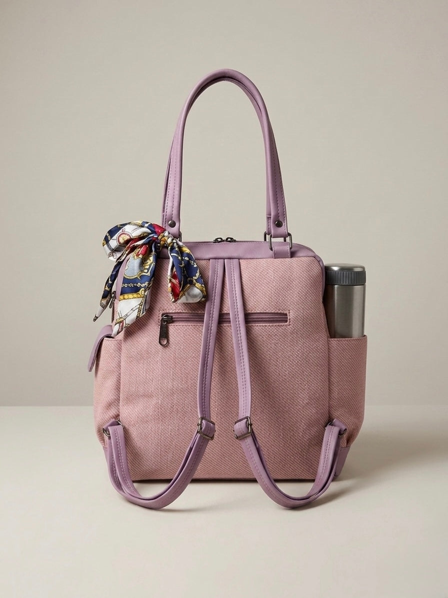 Pink tote + Backpack Bag