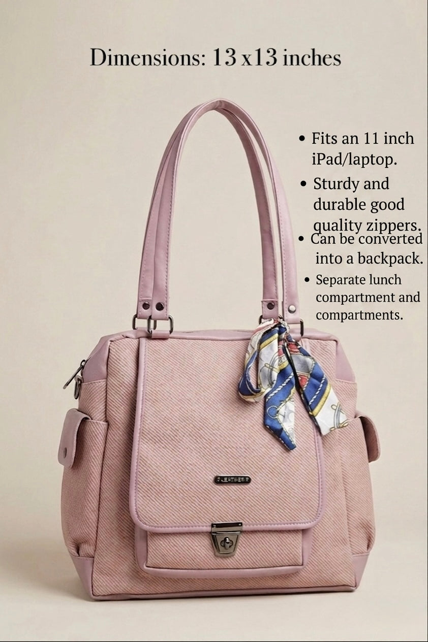 Pink tote + Backpack Bag
