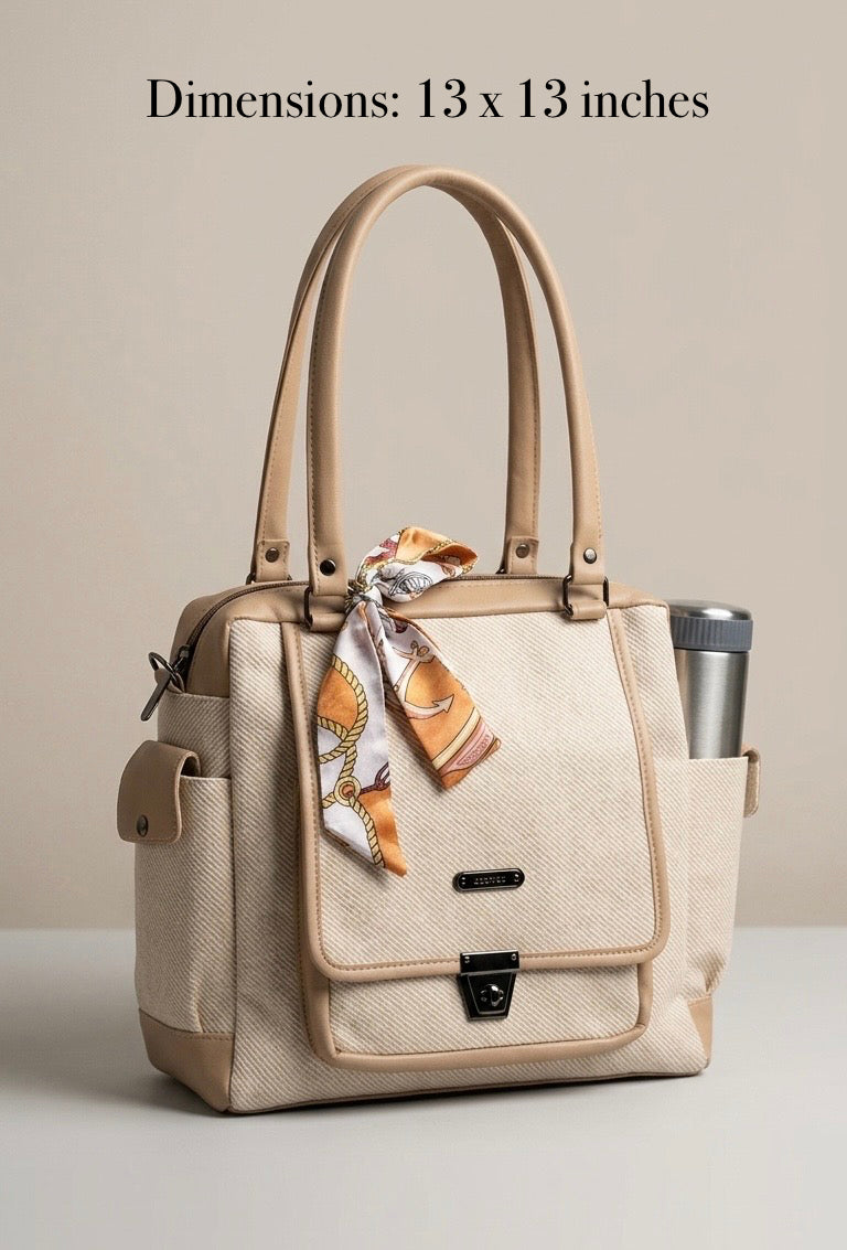 Beige tote + Backpack Bag