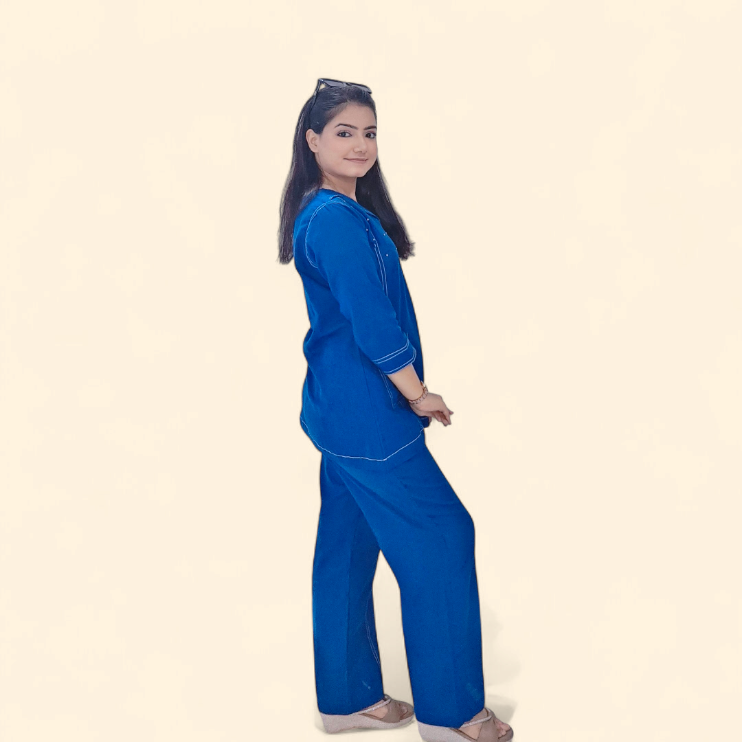 Blue Pure Cotton Co-ord Set