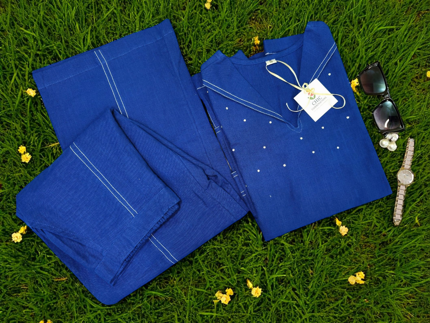 Blue Pure Cotton Co-ord Set
