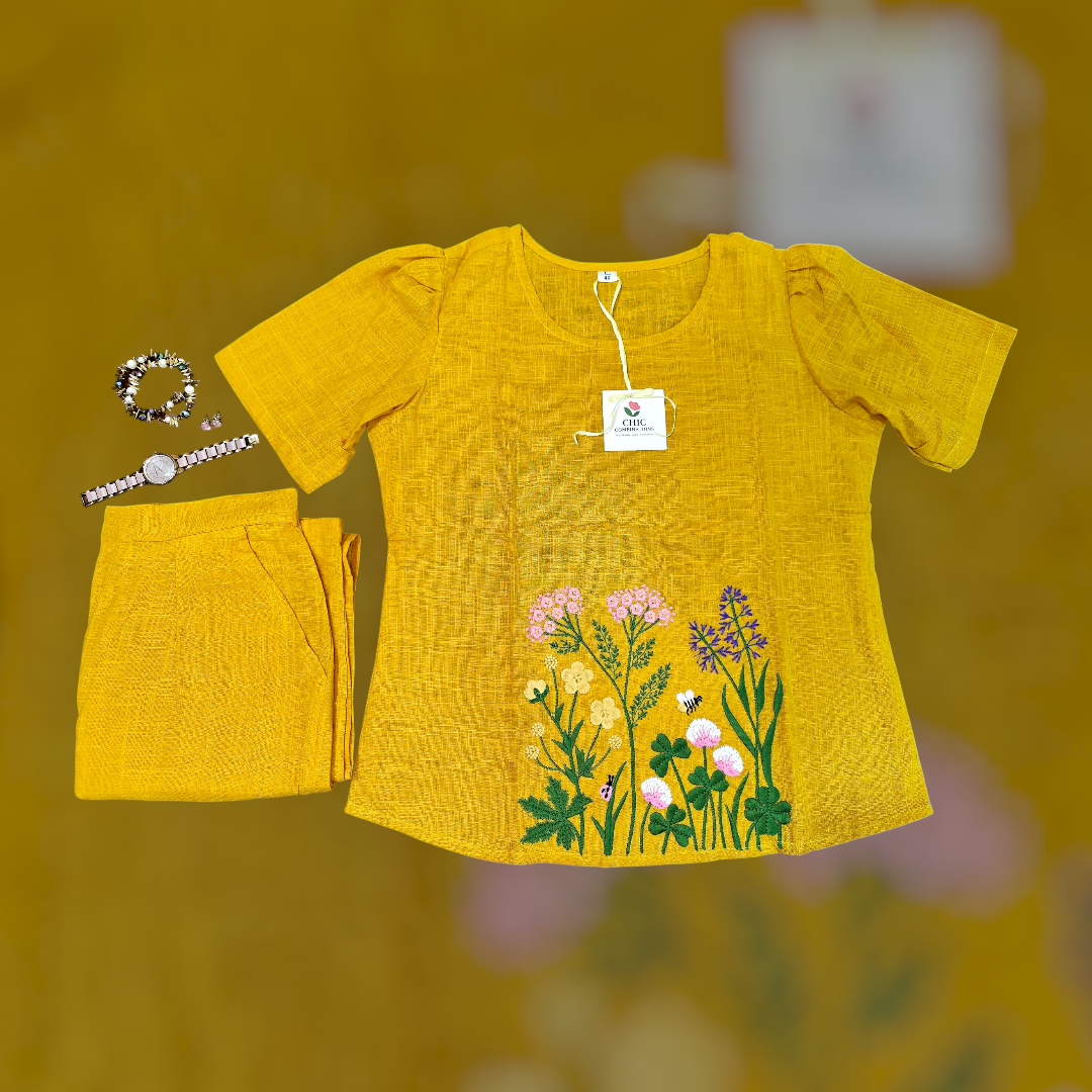 Embroidered top Co-Ord set