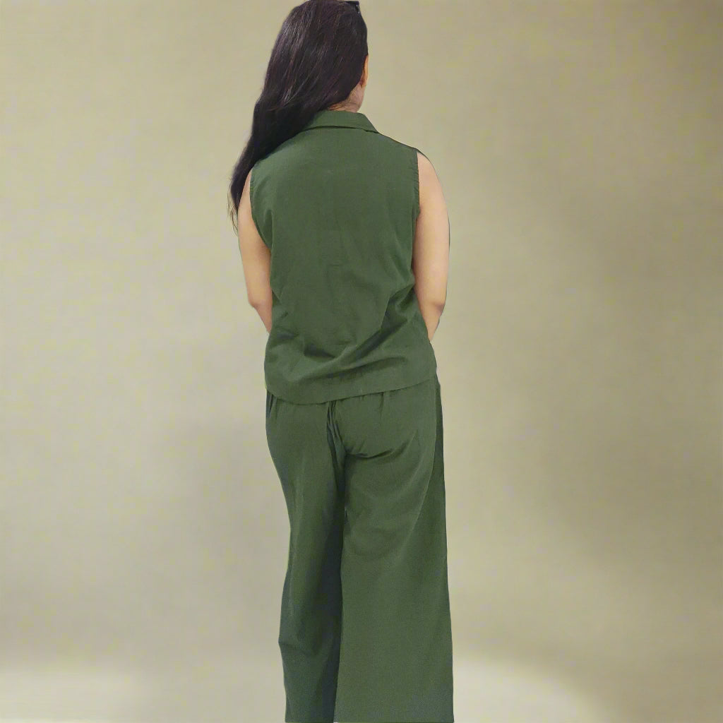 Green Sleeveless Co-Ord set