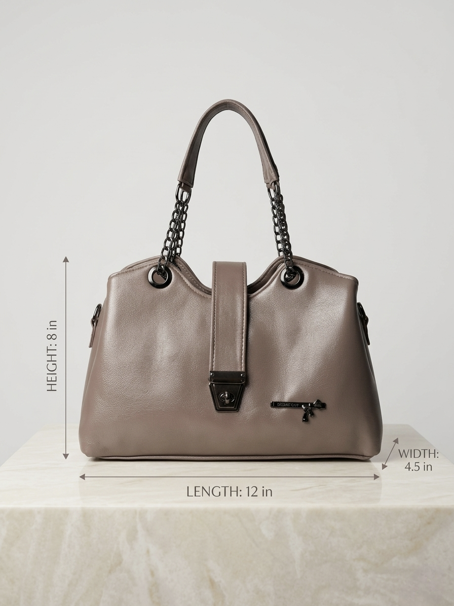 Taupe brown shoulder bag