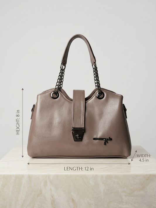 Taupe brown shoulder bag