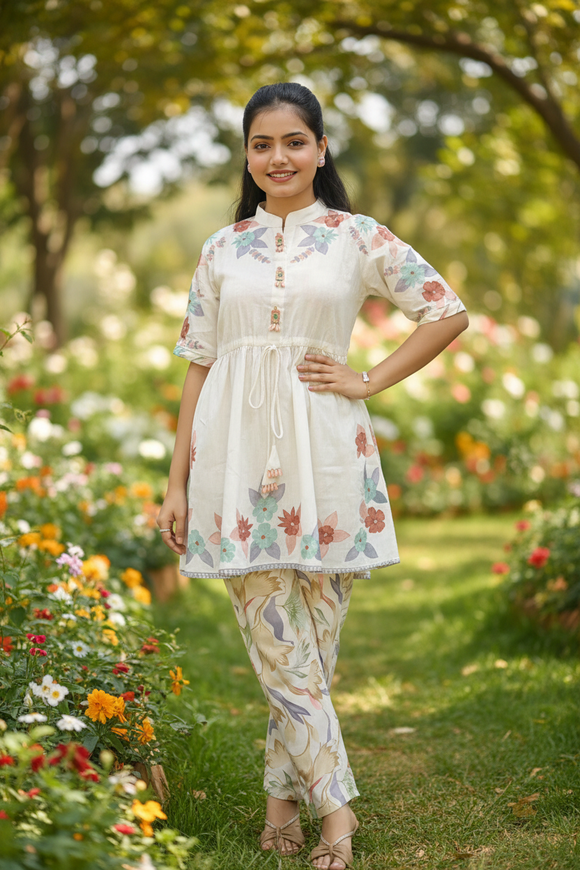Khadi Cotton Kaftan Set