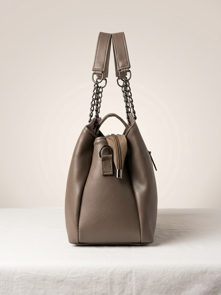 Taupe brown shoulder bag