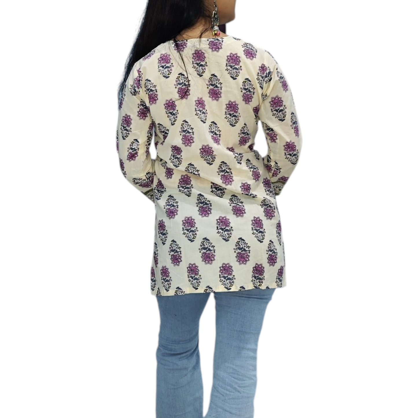 Block print short kurti