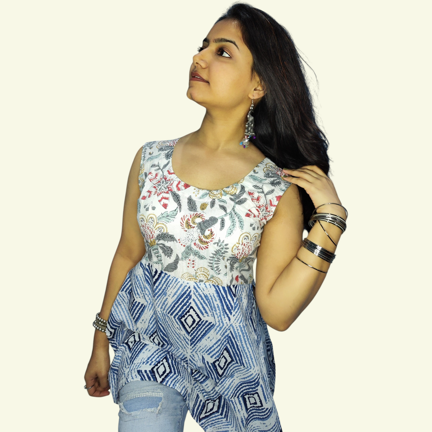Side slit short kurti