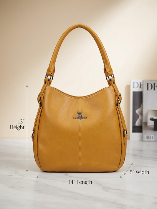 Ladyqueen mustard hobo bag